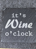 Wine o'clock Design Slate Table Coaster - Gift Birthday Anniversary Christmas