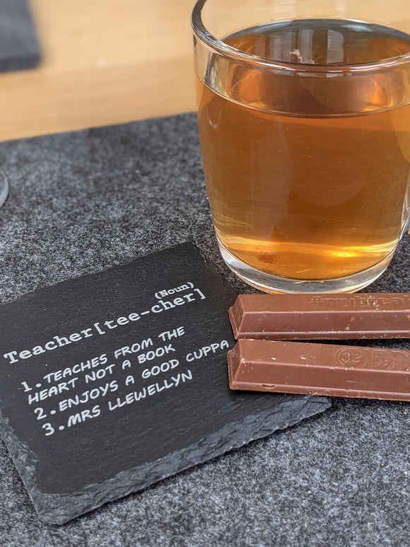 Teacher Design Slate Table Coaster - Gift Birthday Christmas End of Year Term