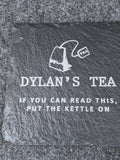 NAMEs Tea Design Slate Table Coaster - Gift Birthday Christmas End of Year Term