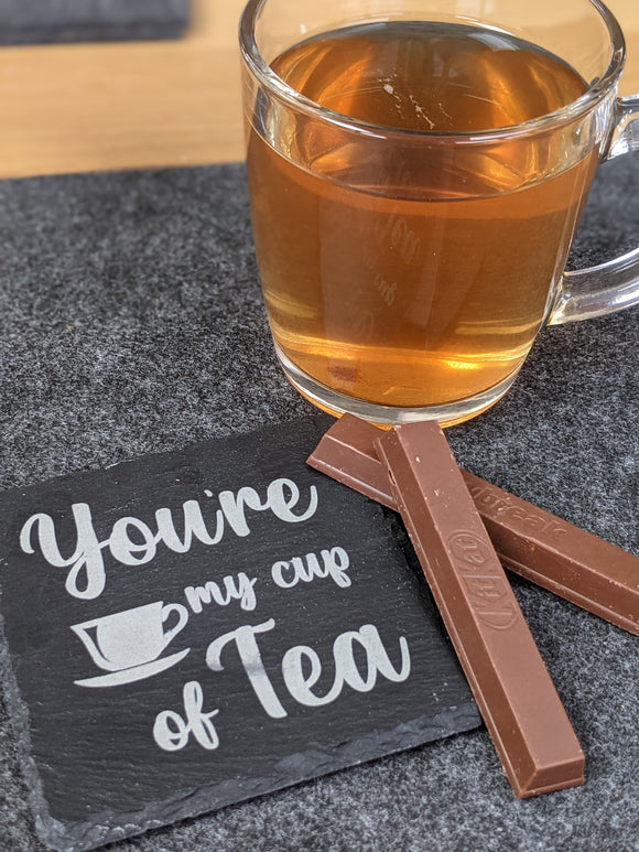 Your My Cup of Tea Design Slate Table Coaster - Gift Birthday Christmas End of Year Term