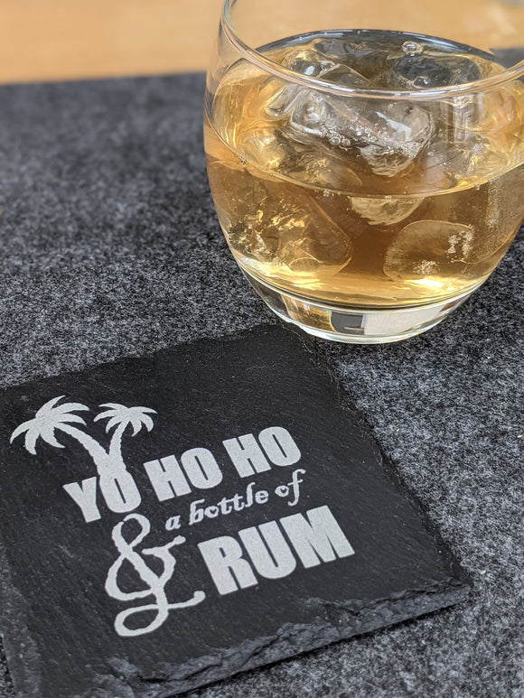 Rum Design Slate Table Coaster - Gift Birthday Christmas Fathers Gift