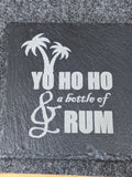 Rum Design Slate Table Coaster - Gift Birthday Christmas Fathers Gift