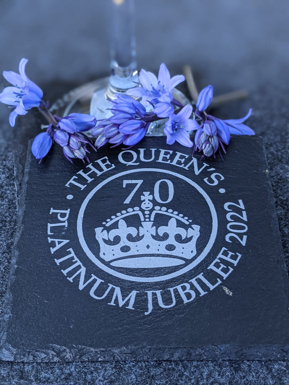 Queen's Platinum Jubilee 2022 Slate Table Coaster