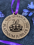 Queen's Platinum Jubilee Medal Oak MDF