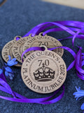 Queen's Platinum Jubilee Medal Oak MDF