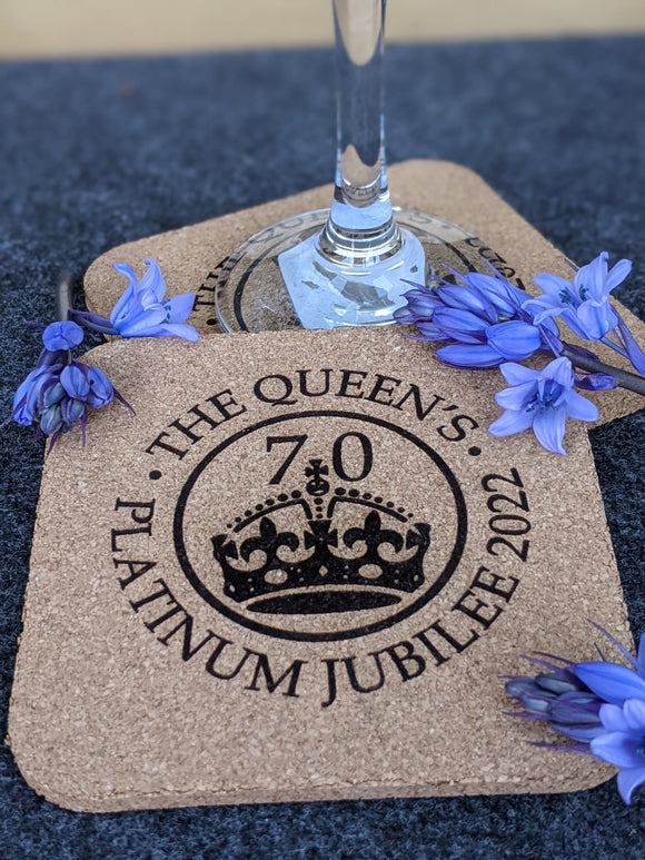 Queen's Platinum Jubilee 2022 Cork Table Coaster