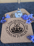 Queen's Platinum Jubilee 2022 Cork Table Coaster