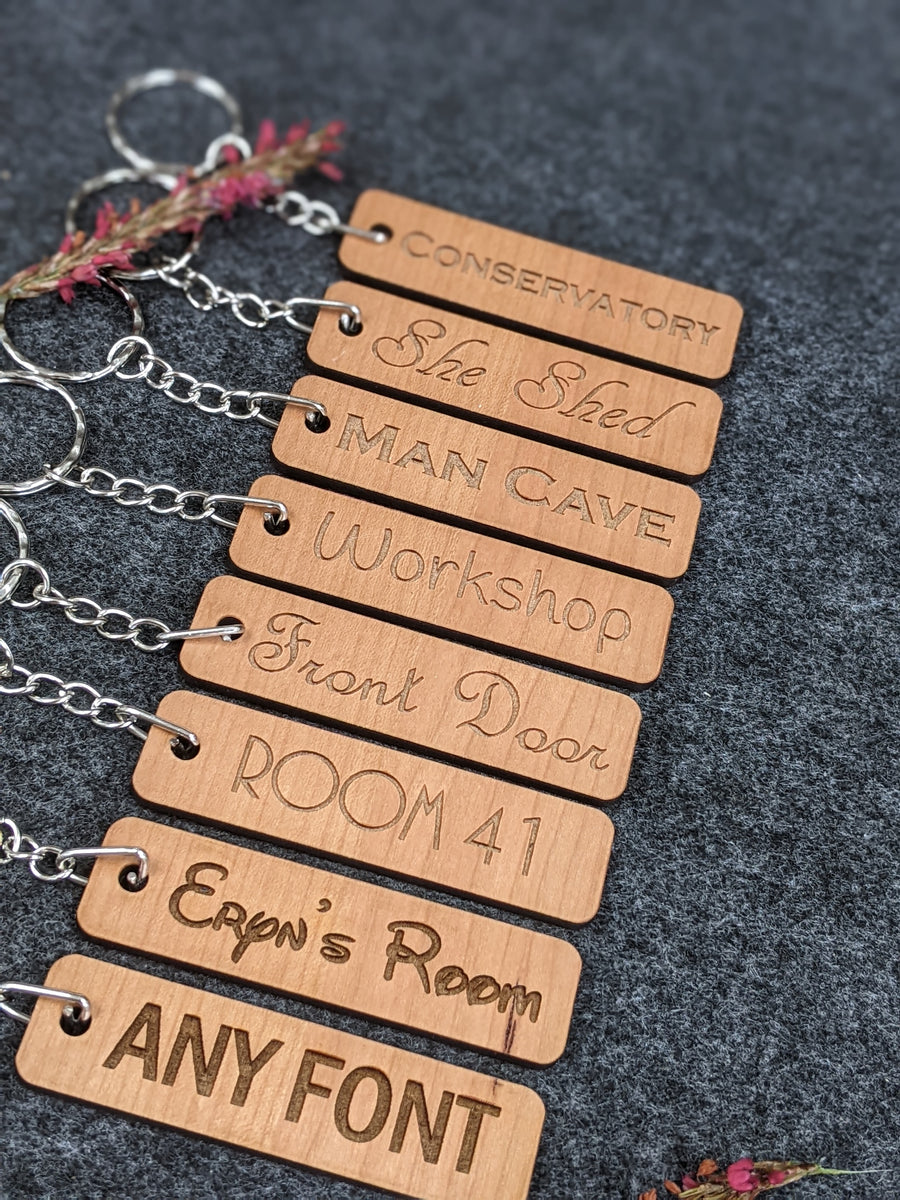 Personalised Oak Key Ring | Key Fob | Holiday Let | Hotel | Key Organi ...