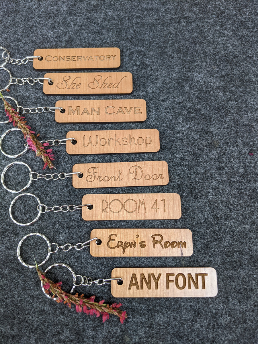 Personalised Oak Key Ring | Key Fob | Holiday Let | Hotel | Key Organi ...