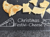Premium Slate Cheese Board Personalised Christmas Design