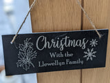 Christmas Sign Plaque Decorations Personalised Sign
