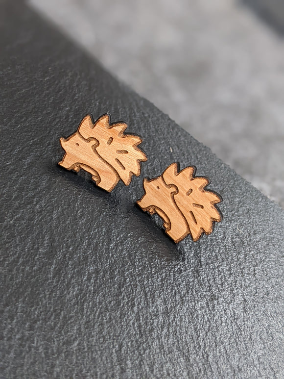 Wooden Earrings with Stainless Steel Back