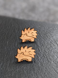 Wooden Earrings with Stainless Steel Back