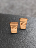 Wooden Earrings with Stainless Steel Back
