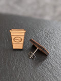 Wooden Earrings with Stainless Steel Back