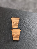 Wooden Earrings with Stainless Steel Back