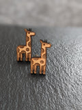 Wooden Earrings with Stainless Steel Back