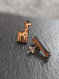 Wooden Earrings with Stainless Steel Back