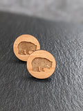 Wooden Earrings with Stainless Steel Back