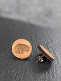 Wooden Earrings with Stainless Steel Back