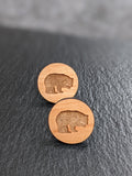 Wooden Earrings with Stainless Steel Back