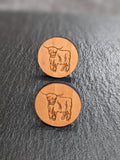 Wooden Earrings with Stainless Steel Back