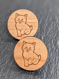 Wooden Earrings with Stainless Steel Back