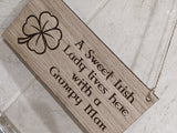 Personalised Sweet Lady Home Sign Novelty Irish Garden Gifts Shed Kitchen