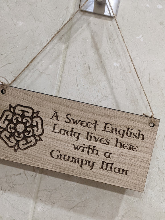 Personalised Sweet Lady Home Sign Novelty English Garden Gifts Shed Kitchen