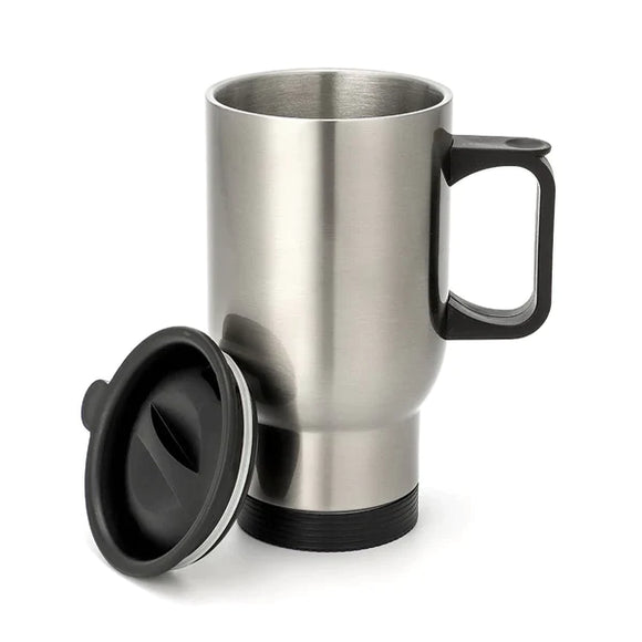 14 oz Stainless Steel Travel Mug Silver
